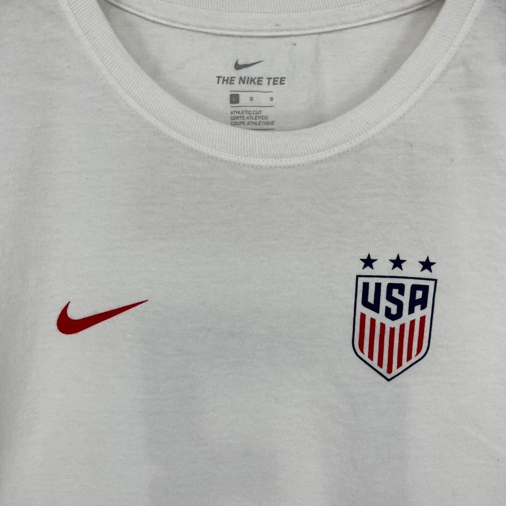 Nike T-Shirt Women's L White‎ US Soccer #13 Alex Morgan USA United States Futbol